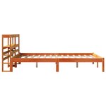 vidaXL Cadre de lit et tête de lit sans matelas cire marron 135x190 cm