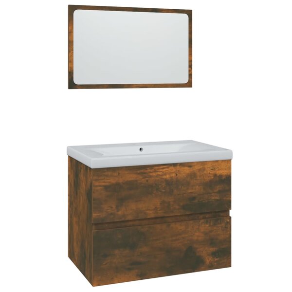 vidaXL Meubles de salle de bain Chêne fumé Bois d'ingénierie