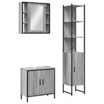 vidaXL Ensemble d'armoires de salle de bain 3 Pièces sonoma gris