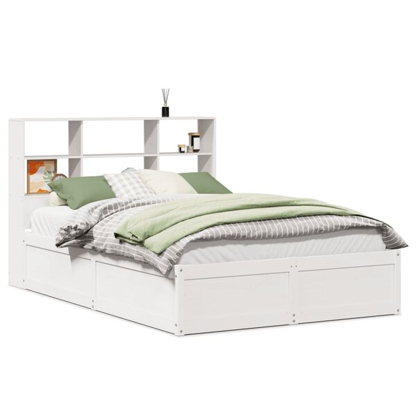 vidaXL Cadre de lit sans matelas blanc 140x200 cm bois de pin massif