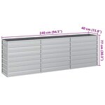 vidaXL Lit surélevé de jardin 240x40x77 cm Acier galvanisé Argenté