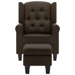 vidaXL Fauteuil avec repose-pied Marron Tissu