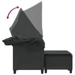 vidaXL Canapé de jardin 2 places avec auvent et tabourets noir rotin