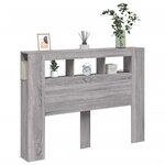 vidaXL Tête de lit à LED sonoma gris 140x18 5x103 5 cm bois ingénierie