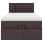 vidaXL Cadre de lit ottoman avec matelas marron foncé 90x190 cm tissu