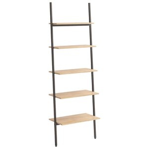 vidaXL Étagère inclinée à 5 niveaux Marron clair et noir 64x34x185 5cm