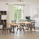 vidaXL Pieds de table à manger en forme de V  2 pièces  acier naturel  60 x (72-73 3) cm