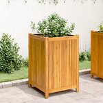 vidaXL Jardinière avec doublure 50x50x75 cm bois massif d'acacia
