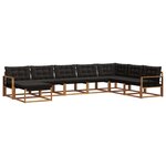 vidaXL Ensemble de canapés d'extérieur 8 pc Naturel et Noir