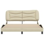 vidaXL Cadre de lit sans matelas crème 160x200 cm tissu