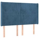 vidaXL Sommier à lattes de lit matelas et LED Bleu foncé 140x200 cm