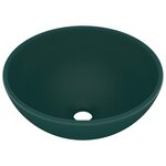 vidaXL Lavabo rond de salle de bain Vert foncé mat 32 5x14cm Céramique