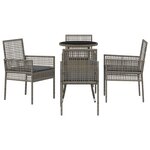 vidaXL Ensemble de Salle à Manger de Jardin 5 Pièces Gris Poly Rattan