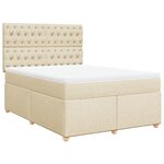 vidaXL Sommier à lattes de lit avec matelas Crème 140x200 cm Tissu
