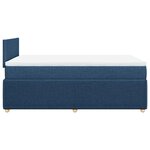 vidaXL Sommier à lattes de lit avec matelas bleu 120x190 cm tissu