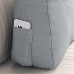 vidaXL Coussin de Dos Gris clair 60 x 24 x 50 cm tissu