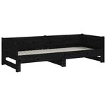 vidaXL Lit coulissant Noir Bois de pin solide 2x(80x200) cm