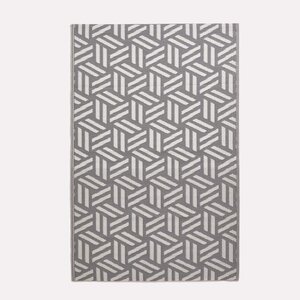 Tapis extérieur terrasse réversible - Tapis de jardin imperméable et résistant UV - Luna - Gris- 180x270 cm - HOMESCAPES