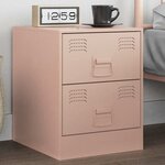 vidaXL Table de chevet rose 34 5x39x44 cm acier
