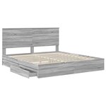 vidaXL Lit de Rangement Gris Sonoma 180 x 200 cm Bois d'ingénierie