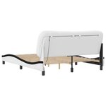 vidaXL Cadre de lit sans matelas blanc et noir 160x200 cm similicuir