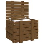 vidaXL Boîte de rangement Marron miel 58x40 5x42 cm Bois massif pin