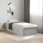 vidaXL Cadre de lit sans matelas gris béton 75x190 cm