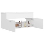 vidaXL Armoire d'évier avec lavabo intégré Blanc Aggloméré