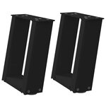 vidaXL Pieds de table basse en U 2 pièces Noir 30 x (30-31) cm Acier