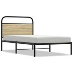 vidaXL Cadre de lit sans matelas 100x200 cm chêne sonoma