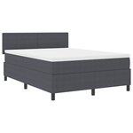 vidaXL Lit à ressort LED Gris foncé et blanc 140 x 190 cm
