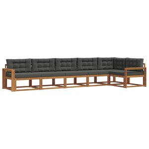 vidaXL Ensemble de canapés d'extérieur 6 pc Naturel et Anthracite