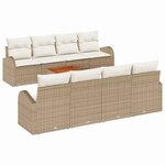 vidaXL Ensemble de canapé de jardin 9 Pièces Beige  blanc