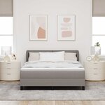 vidaXL Lit à ressorts avec matelas Taupe 160 x 200 cm tissu