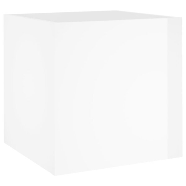 vidaXL Jardinière Blanc brillant 40x40x40 cm Bois d'ingénierie
