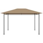 vidaXL Belvédère 384x281x270 cm Taupe 180 g/m²