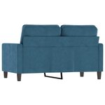 vidaXL Canapé à 2 places Bleu 120 cm Velours