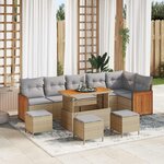 vidaXL Ensemble de canapé de jardin 10 Pièces Beige et Gris clair
