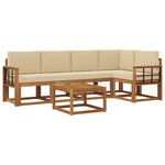 vidaXL Ensemble de canapés d'extérieur 6 pc Naturel et Beige