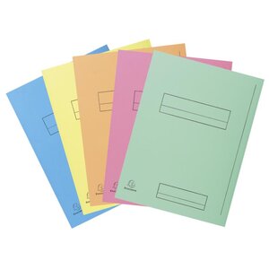 Paquet de 50 chemises imprimées 2 rabats SUPER 210 - 24x32cm Couleurs assorties x 5 EXACOMPTA