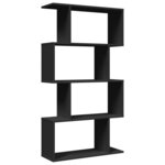 vidaXL Étagère séparatrice de pièce à 4 niveaux noir 70x24x129 cm
