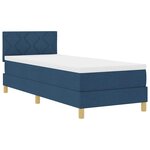 vidaXL Lit à ressorts avec matelas et LED bleu 80x200 cm tissu