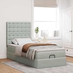 vidaXL Cadre de lit ottoman et matelas gris clair 100x200 cm velours