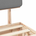 vidaXL Cadre de lit avec tête de lit rembourrée Gris clair 90 x 200 cm