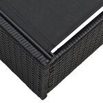 vidaXL Chaise Longue Noire 60x200x27 cm en Rattan Synthétique