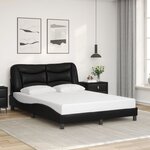 vidaXL Cadre de lit avec LED sans matelas noir 140x190 cm