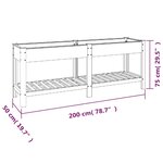 vidaXL Lit surélevé de jardin avec étagère Gris 200x50x75 cm WPC