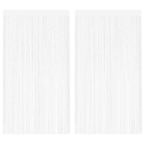 vidaXL Rideau en fils 2 Pièces 100 x 250 cm Blanc