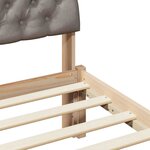 vidaXL Cadre de lit Marron et taupe 200 x 200 cm Bois massif en pin