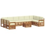 vidaXL Ensemble de canapés d'extérieur 11 Pièces Naturel et Crème